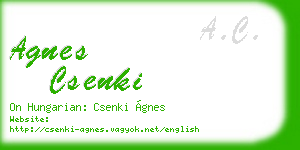 agnes csenki business card
